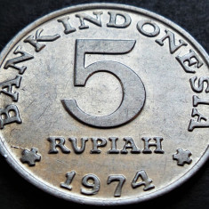 Moneda 5 RUPII - INDONEZIA, anul 1974 *cod 2748 - PLANIFICARE FAMILIALA / AUNC