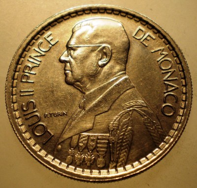 F.481 MONACO LOUIS II 10 FRANCS FRANCI 1946 XF foto