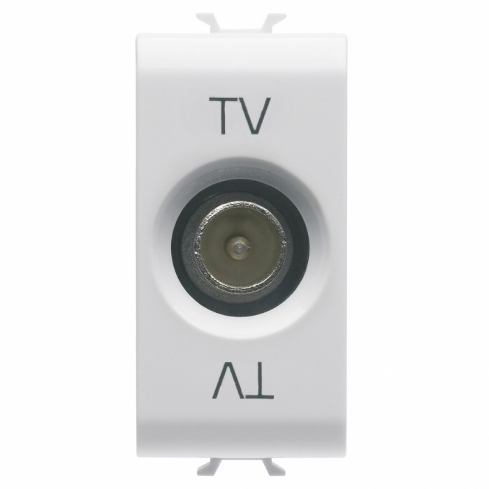 Priza TV de trecere 1M Gewiss Chorus alb GW10363