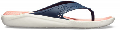 Slapi Crocs LiteRide Flip Albastru - Navy/Melon foto