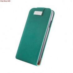 HUSA PIELE SAMSUNG ACE 2 I8160 SLIM FLIP TURQUISE METAL