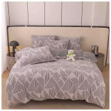Cumpara ieftin Lenjerie Cocolino 4 Piese Pentru Pat Dublu cu Elastic- JO282 Dungi Gri