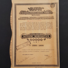 Actiune din 1946 soc. miniera AUR , titlu 100 actiuni nominative