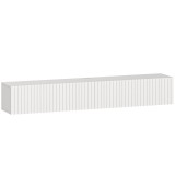HOMCOM Dulap TV suspendat 140cm, mobilier TV pentru televizoare p&acirc;nă la 183 cm, 2 uși rabatabile, 140x25x22cm, alb | Aosom Romania