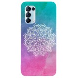 Husa compatibila cu Oppo A54 5G model Watercolor Mandala, Silicon, TPU, Viceversa, Transparent, Carcasa