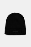 Boss Green caciula din amestec de lana BOSS GREEN culoarea negru