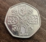 C50 - Moneda foarte veche - Anglia - fifty pence - 2022 - Regele Charles III