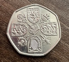 C50 - Moneda foarte veche - Anglia - fifty pence - 2022 - Regele Charles III