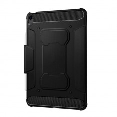 Husa carbon fiber book compatibila cu apple ipad air 4 2020, inchidere magnetica, armor htpmag, black