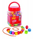 Set margele din lemn pentru insirat, BigJigs Toys