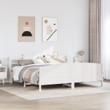 Cumpara ieftin Cadru de pat fără saltea, alb, 200x200 cm, lemn masiv pin