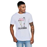 Tricou barbati alb - California - 2XL