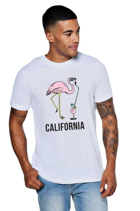 Tricou barbati alb - California - S