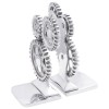 Gossi suporturi pentru carti 2 piese argintiu 10x10x22 cm aluminiu cog