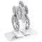 Gossi suporturi pentru carti 2 piese argintiu 10x10x22 cm aluminiu cog