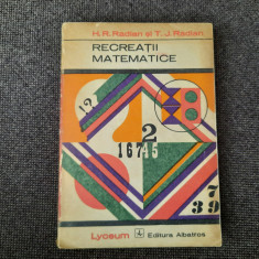 Recreatii matematice H.R.Radian,T.J Radian RF19/0