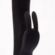 Dylan - Vibrator iepuraș, negru, 21 cm
