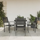 vidaXL Set mobilier de grădină, 5 piese, negru, oțel și textilenă 3200719