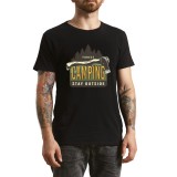 Tricou Barbati Travel Like a Nomad, imprimeu modern, negru, marimea M