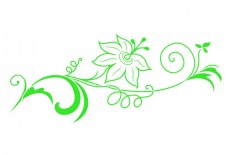 Sticker decorativ Flori, Verde, 85 cm, 1162ST-9 foto
