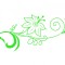 Sticker decorativ Flori, Verde, 85 cm, 1162ST-9