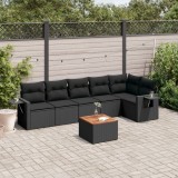 Cumpara ieftin Gossi set canapele de gradina cu perne, 7 piese, negru, poliratan