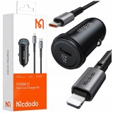 Mcdodo &Icirc;ncărcător Auto Rapid Pentru Telefon Usb-C Led + Cablu Lightning