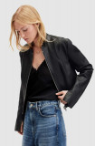 Cumpara ieftin AllSaints geaca de piele SADLER JACKET femei, culoarea negru, de tranzitie, WL508Z