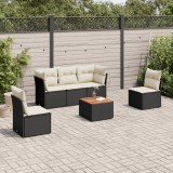 Cumpara ieftin Gossi set mobilier de gradina cu perne, 6 piese, negru, poliratan