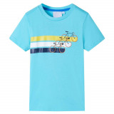 Tricou pentru copii cu m&acirc;neci scurte, turcoaz, 128