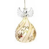 Ornament brad Craciun Ingeri sticla multicolora cu led &Oslash; 6,5 cm x 10,5 H