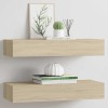 VidaXL Dulapuri de perete cu sertare 2 buc. stejar 60x23,5x10 cm MDF 330262