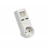 Triplu Stecher 1 Suco + 2 USB, Intrerupator On/Off, 250V, 16A, Incarcator Telefon, Tableta