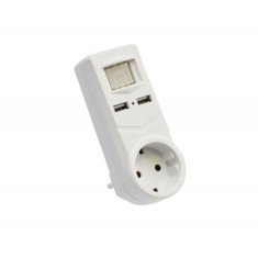 Triplu Stecher 1 Suco + 2 USB si Intrerupator