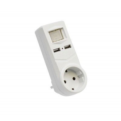 Triplu Stecher 1 Suco + 2 USB si Intrerupator foto