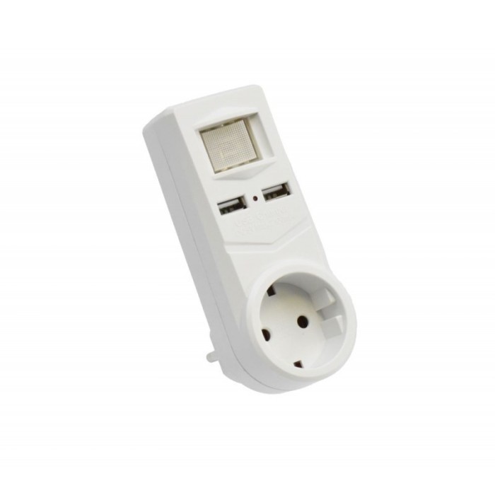 Triplu Stecher 1 Suco + 2 USB si Intrerupator
