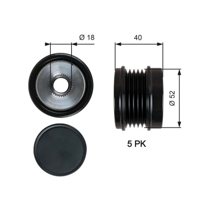 GATES OAP7209 DriveAlign&amp;reg; Sistem roata libera, generator foto