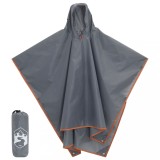 Poncho ploaie cu glugă design 2 &icirc;n 1 gri/portocaliu 223x145 cm