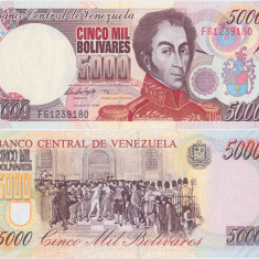 1998 (6 VIII), 5,000 Bolívares (P-78c) - Venezuela - stare UNC