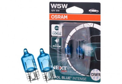Set becuri auto W5W OSRAM 2825CBN02B 12V; 5W; COOL BLUE INTENSE (NextGen); cu pana 100% mai multa lumina; albastru; W2.1x9.5d; Omologare: ECE; pana l foto