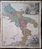 NIB127 Novissima et exactissima Totius Regni Neapolis Tabula Praesentis Belli Statui Accomodata et Exhibita a Ioanne Bapt Homanno cca 1730