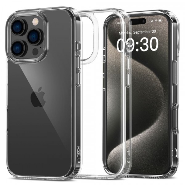 Husa pentru Apple iPhone 16 Pro Max, Tech-Protect, Flexair Hybrid, Transparenta