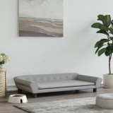 Gossi pat de caini, gri deschis, 100x50x21 cm, catifea