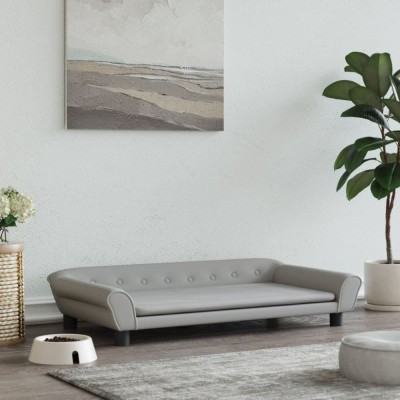 Gossi pat de caini, gri deschis, 100x50x21 cm, catifea foto