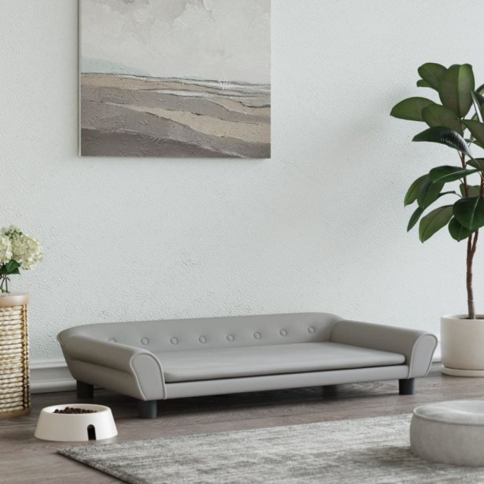 Gossi pat de caini, gri deschis, 100x50x21 cm, catifea