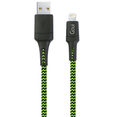 Cablu Date si Incarcare USB la Lightning Goui Tough, 3 m, Verde - Negru G-LC3M-8PIN foto