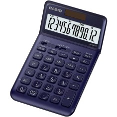Calculator de birou cu display rabatabil, solar si pe baterie, afisaj cu 12 cifre, albastru &icirc;nchis, &lrm;1.1 x 10.9 x 18.4 cm, CASIO JW200SC
