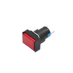 Indicator martor LED de panou din plastic, 22x17 mm, 2 pini, rosu, 12V DC, IP20, FL1P-16NJ-5-RED