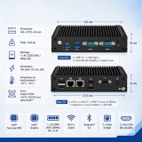 Cumpara ieftin Mini PC Fanless V3-2C2L industrial Intel N100, 16GB RAM, 256GB NVMe, functionare 24/7, VESA, Win11Pro