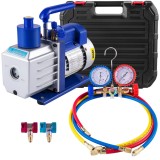 Cumpara ieftin Set Pompă de vid + manometre cu 2 căi, vacuum pentru pregătire sisteme